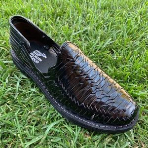Men’s Closed Toe Artesanal Mexican Leather Sandal MOCCASIN HUARACHE BLACK